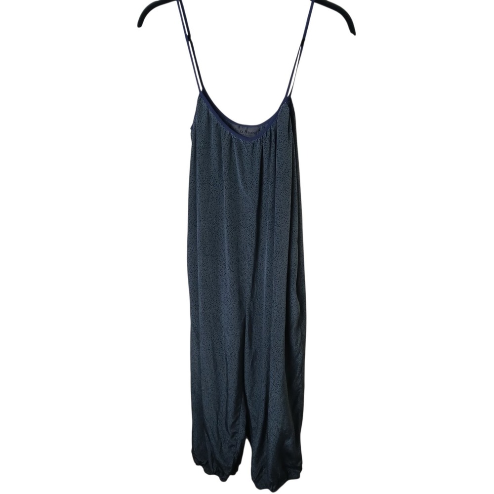 No. 6 Store Silk Jumper Jumpsuit Green Blue Patterned 100%  Silk Size 1 S Harem